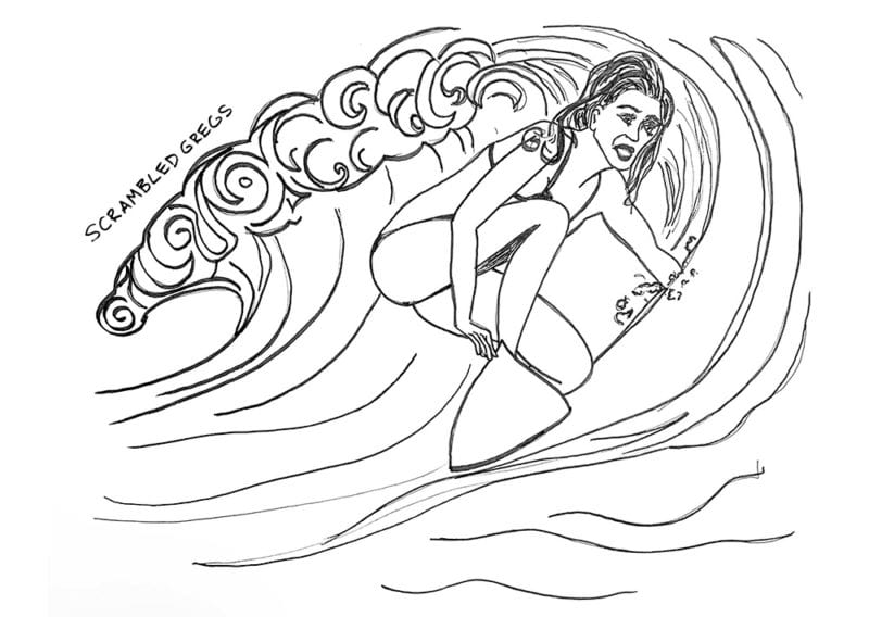 woman surfing